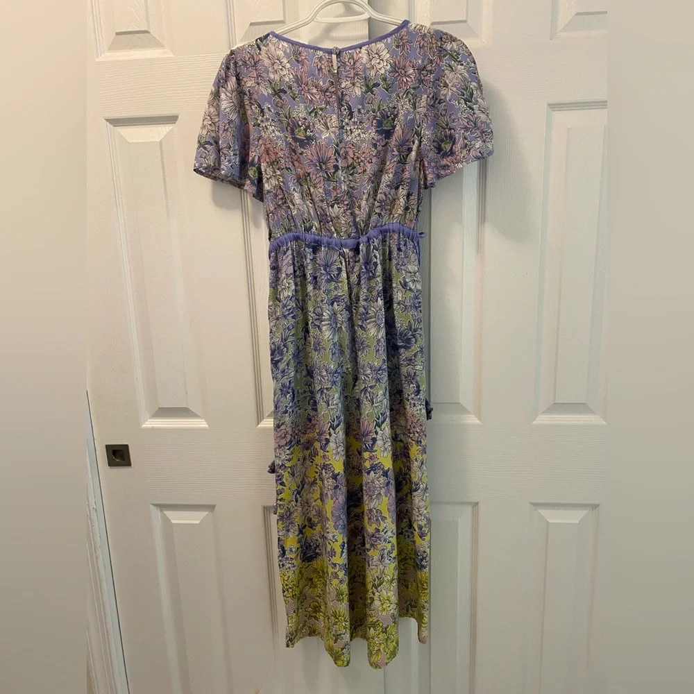 Anthropologie | Romerio Sleep Floral Wide Leg Jumpsuit | Purple & Yellow |  | XS - Picture 4 of 15